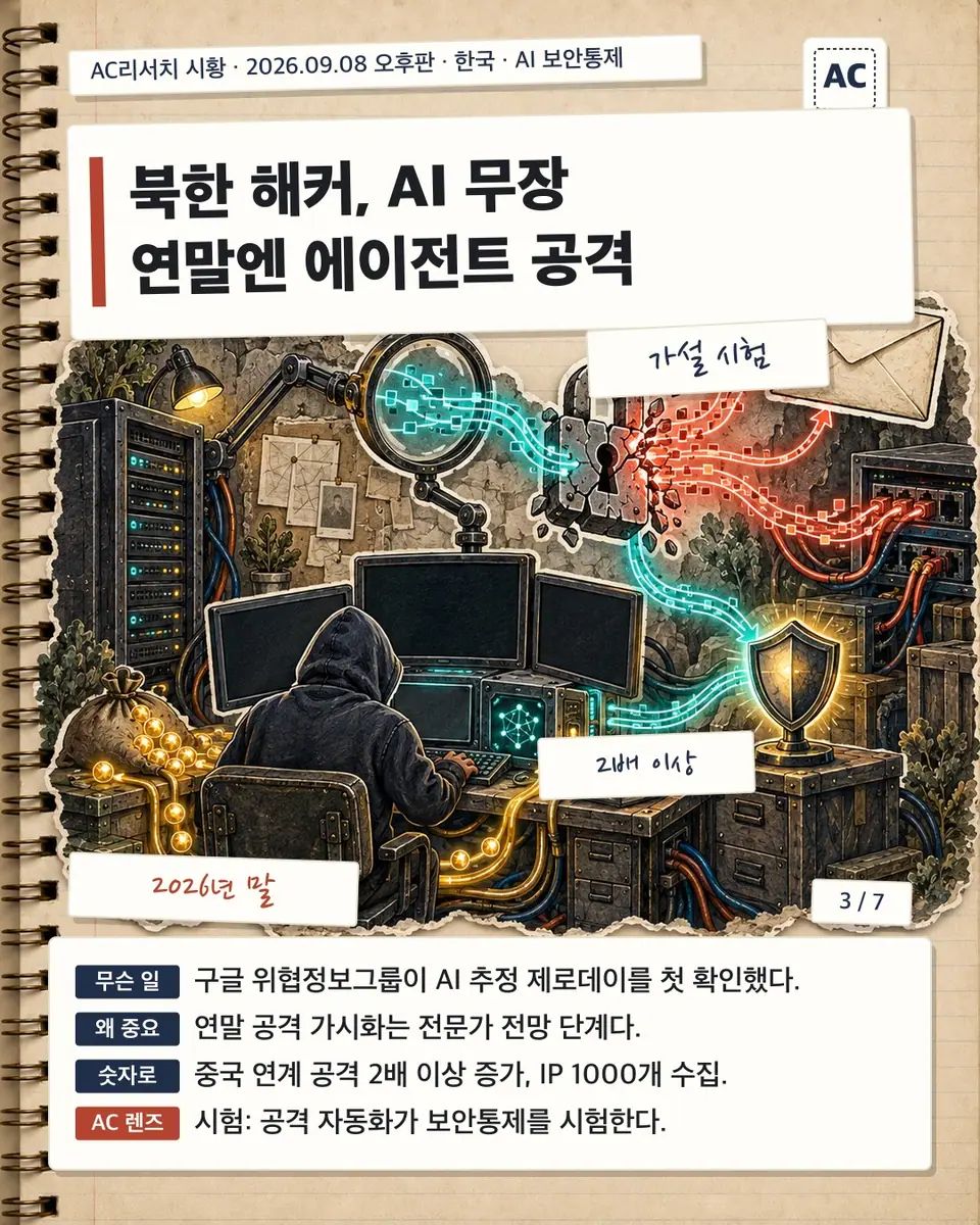 북한 해커, AI 무장 연말엔 에이전트 공격