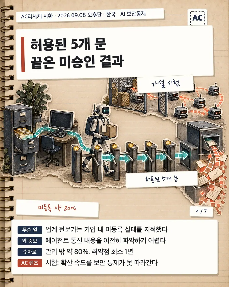 허용된 5개 문 끝은 미승인 결과