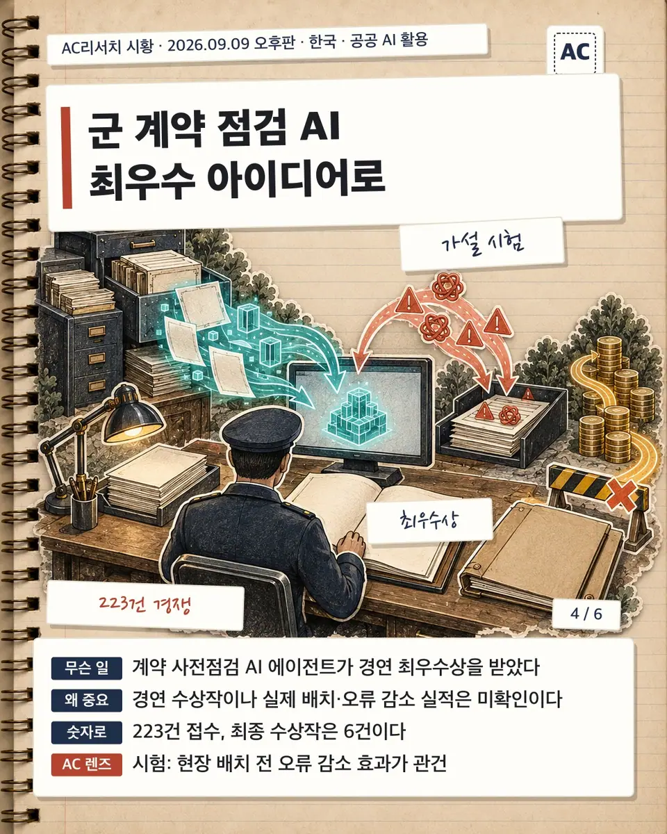 군 계약 점검 AI 최우수 아이디어로