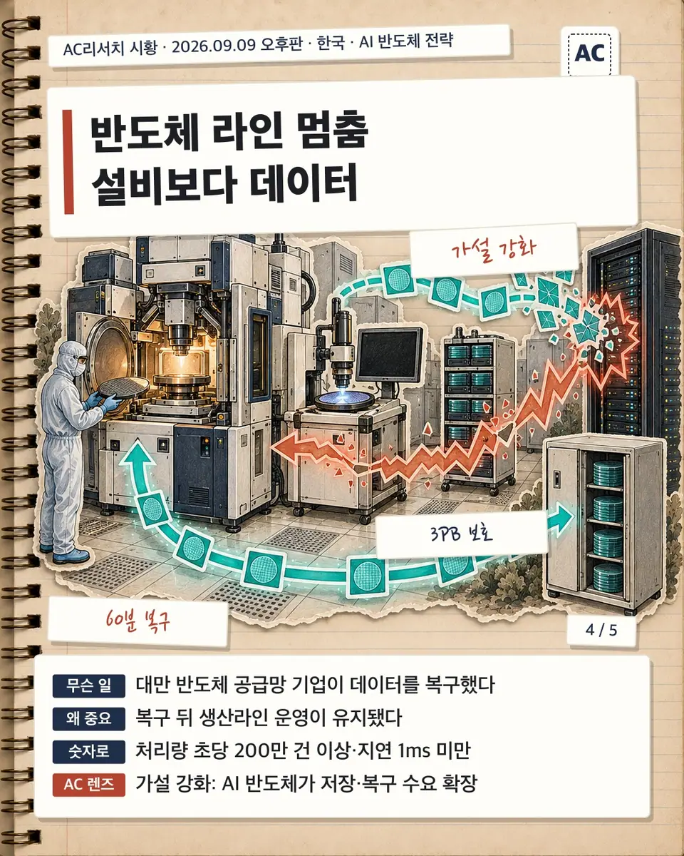 반도체 라인 멈춤 설비보다 데이터