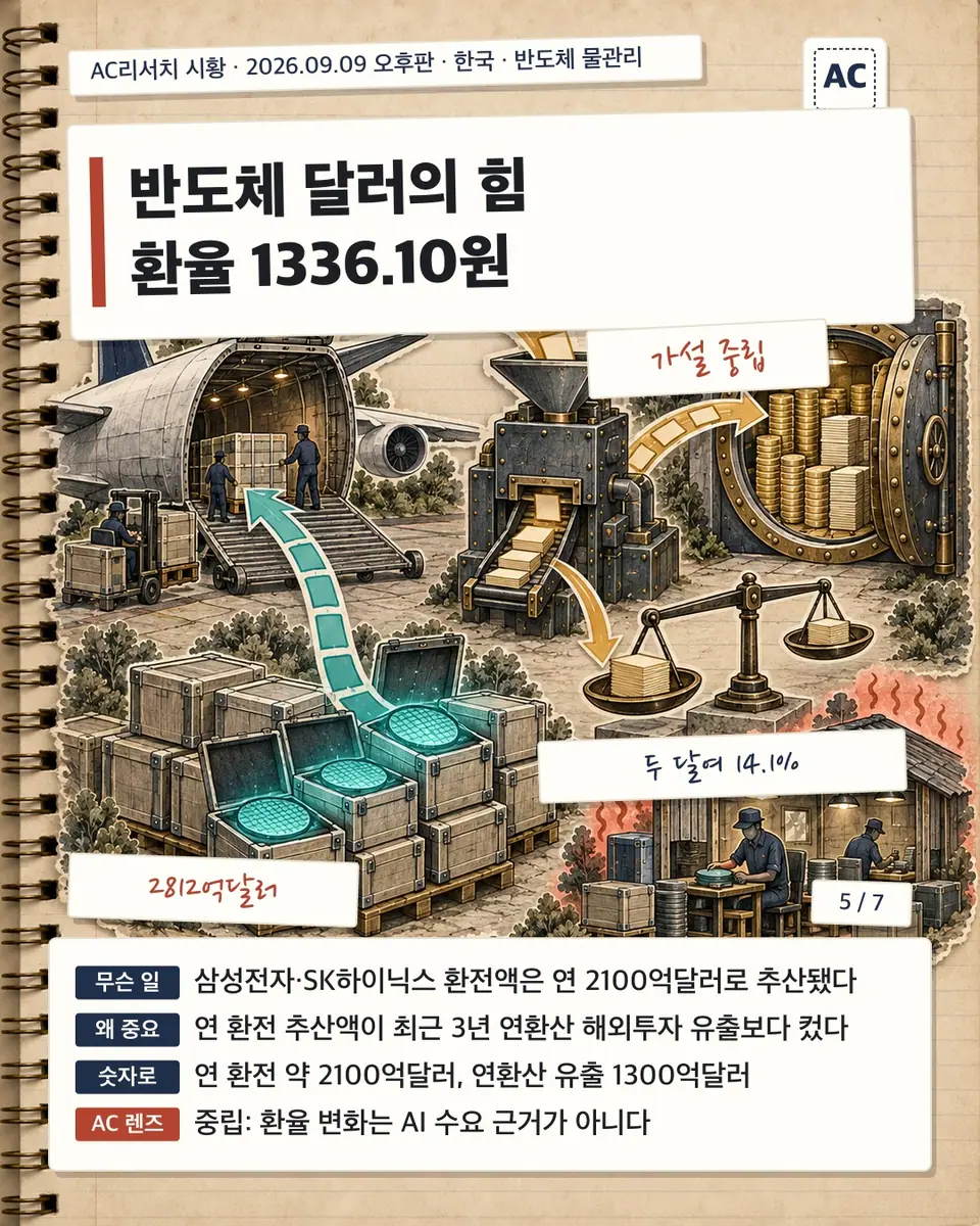 반도체 달러의 힘 환율 1336.10원