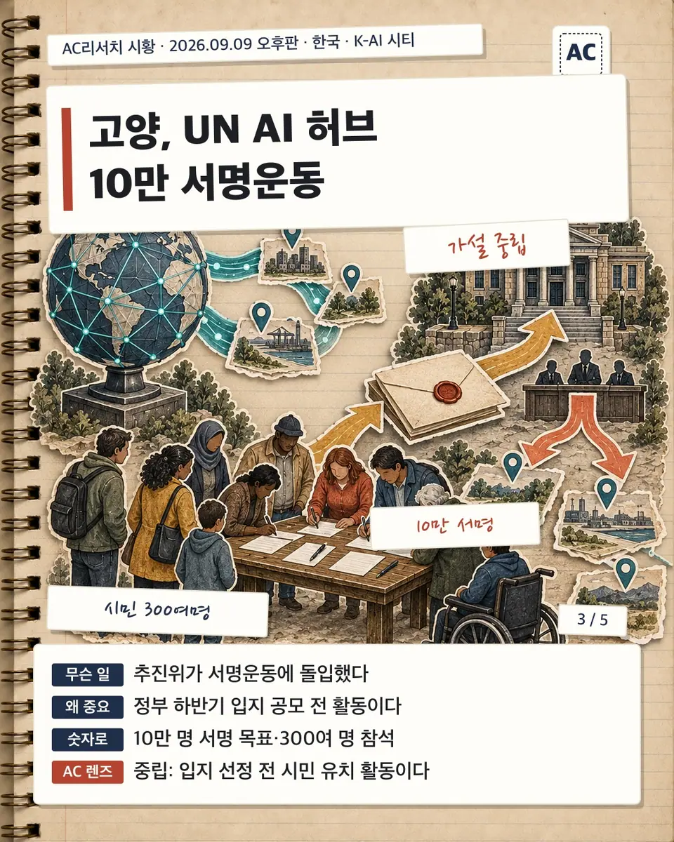 고양, UN AI 허브 10만 서명운동