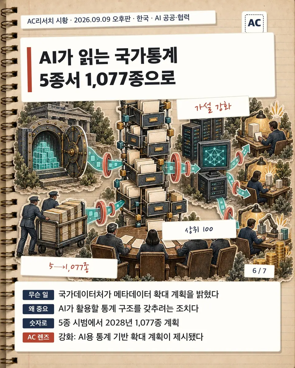 AI가 읽는 국가통계 5종서 1,077종으로
