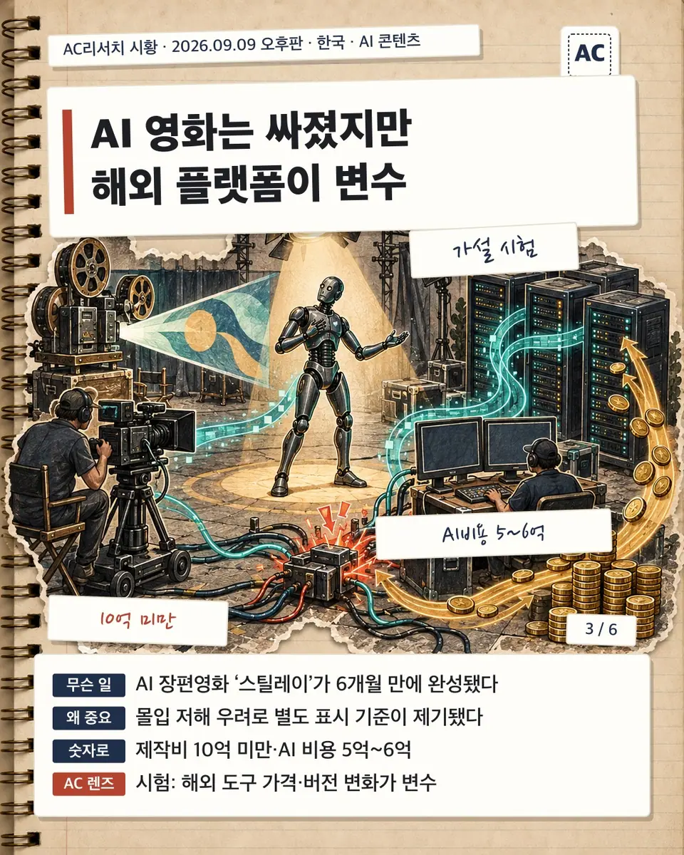 AI 영화는 싸졌지만 해외 플랫폼이 변수