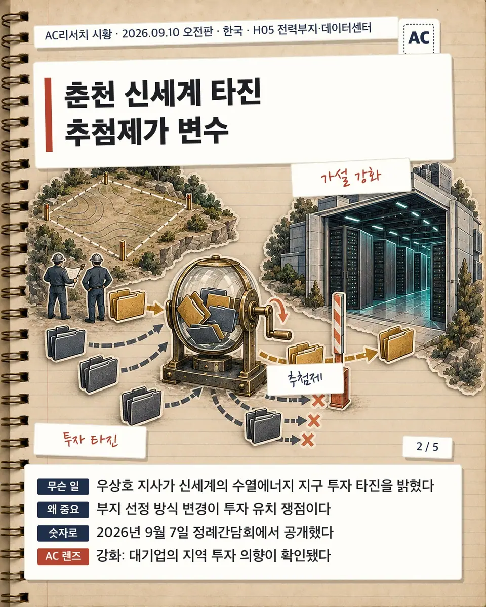 춘천 신세계 타진 추첨제가 변수