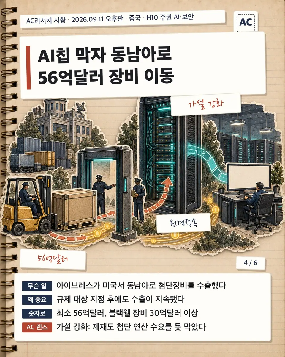 AI칩 막자 동남아로 56억달러 장비 이동