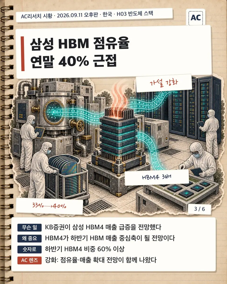 삼성 HBM 점유율 연말 40% 근접