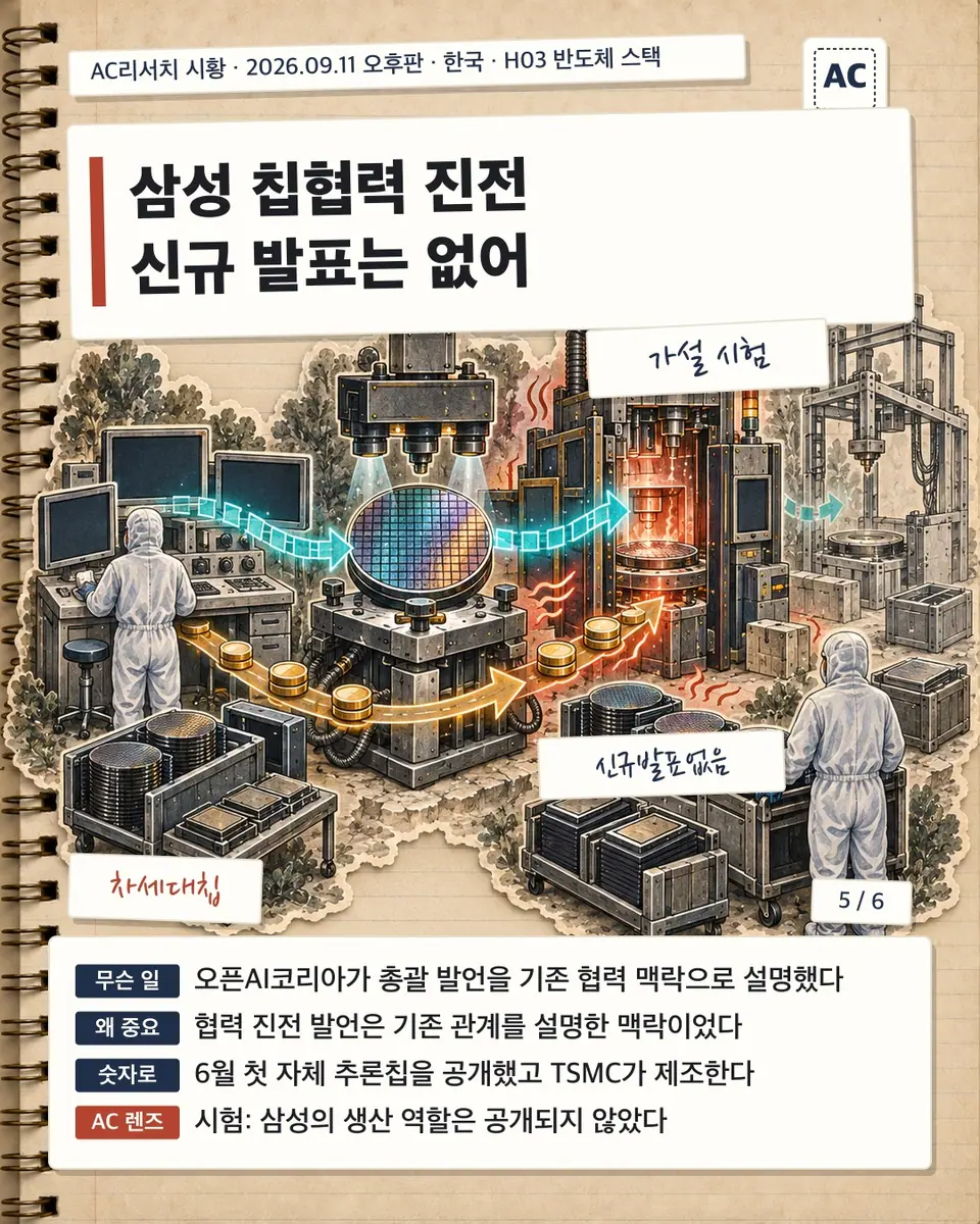 삼성 칩협력 진전 신규 발표는 없어