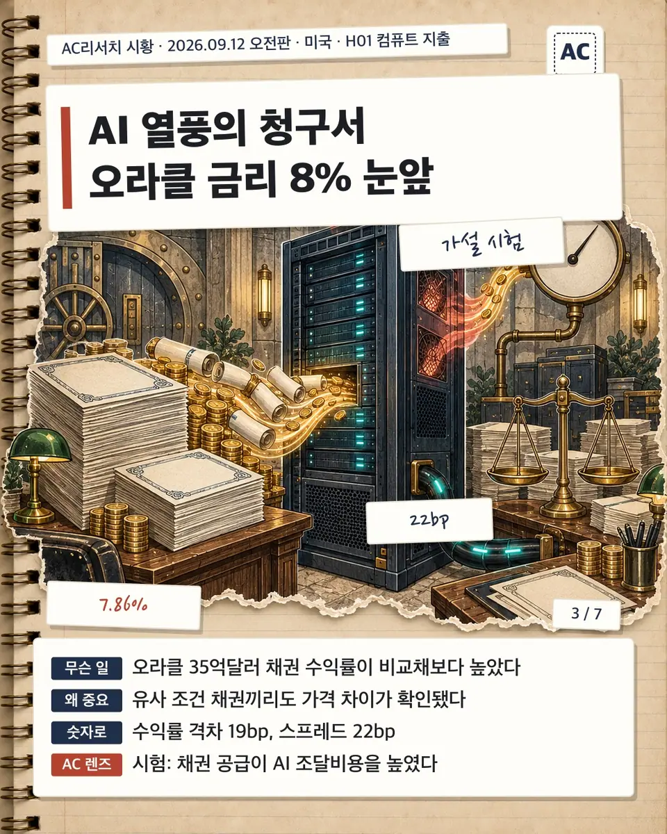 AI 열풍의 청구서 오라클 금리 8% 눈앞