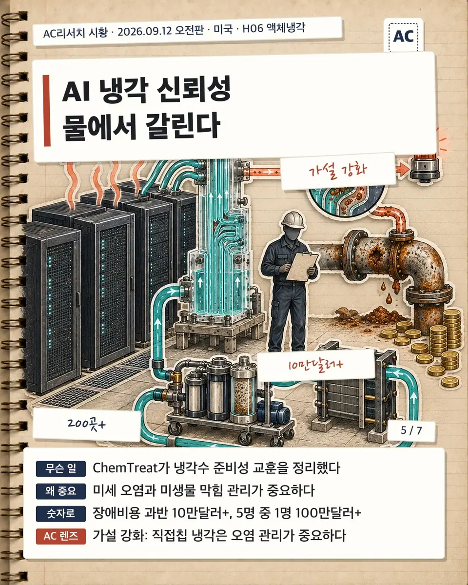AI 냉각 신뢰성 물에서 갈린다
