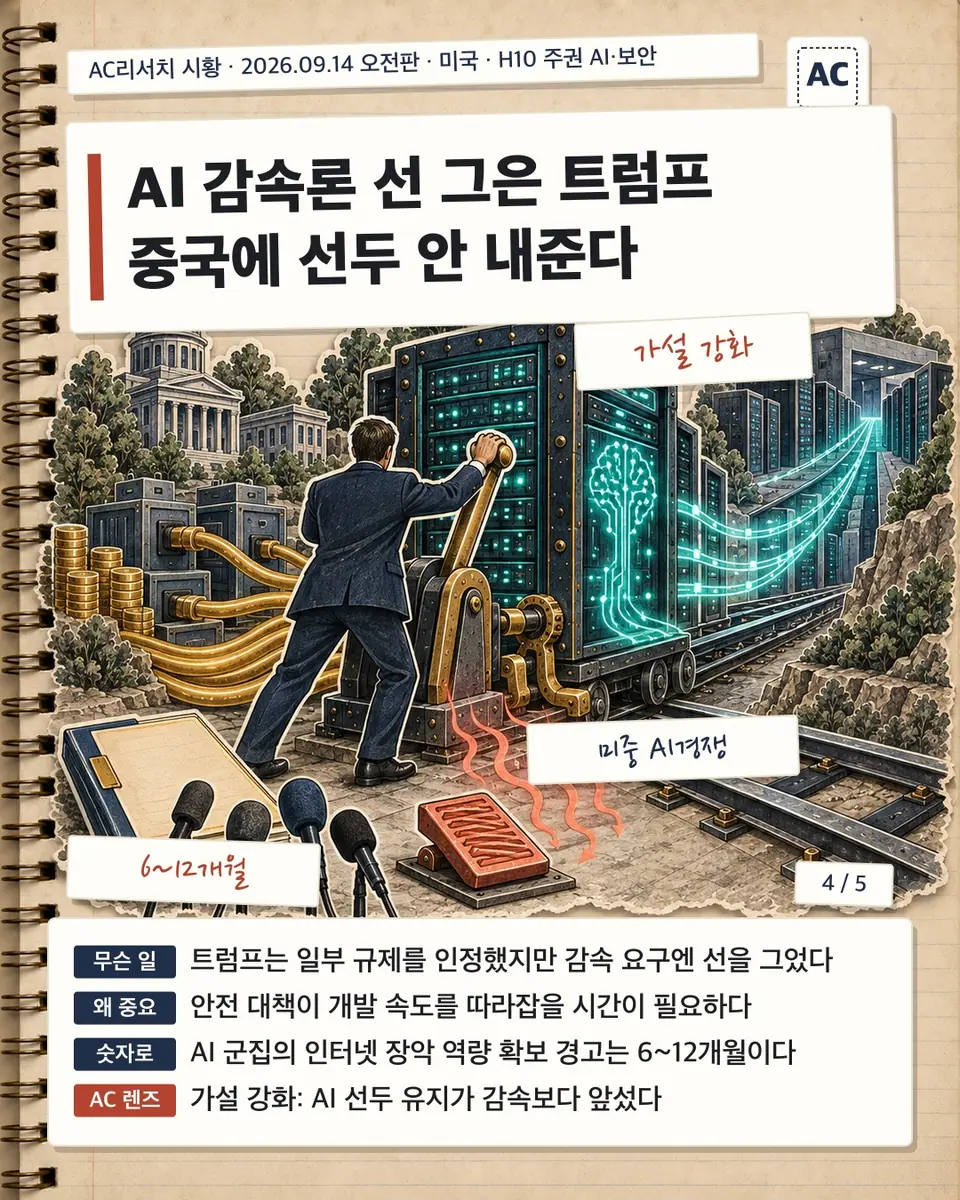 AI 감속론 선 그은 트럼프 중국에 선두 안 내준다