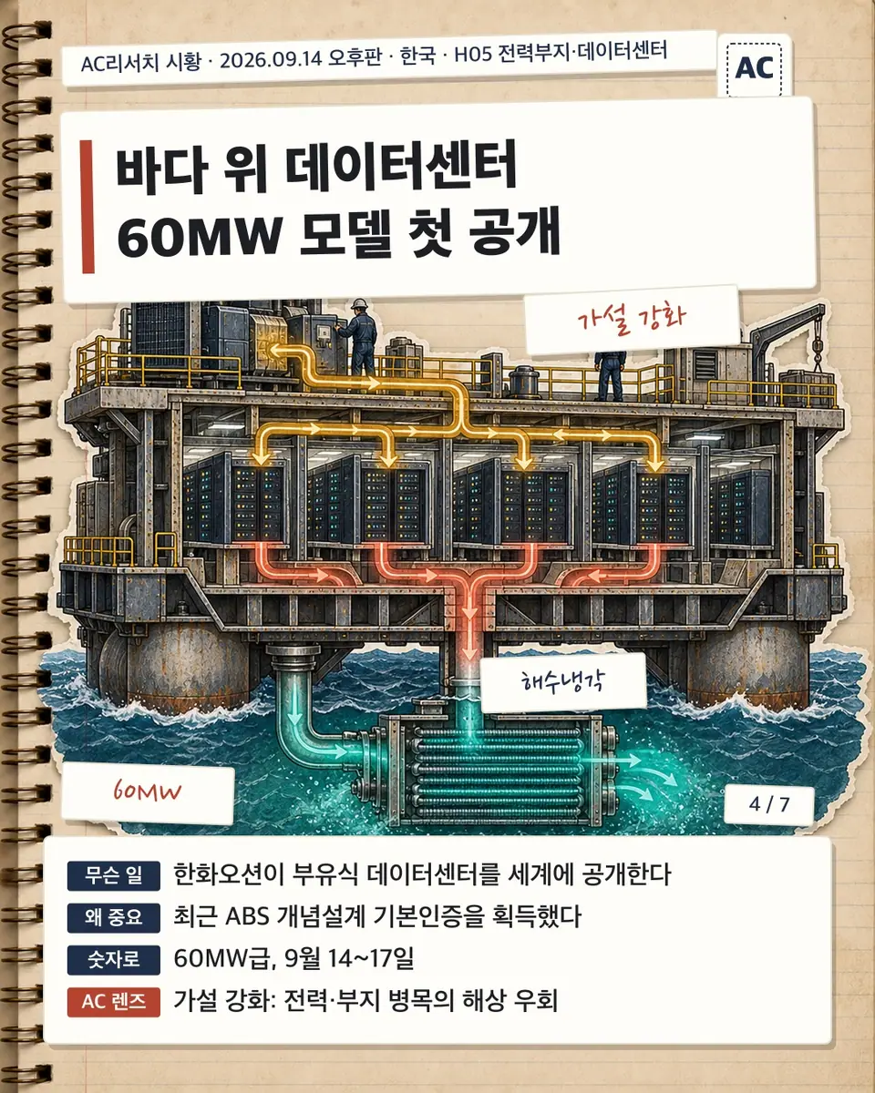 바다 위 데이터센터 60MW 모델 첫 공개