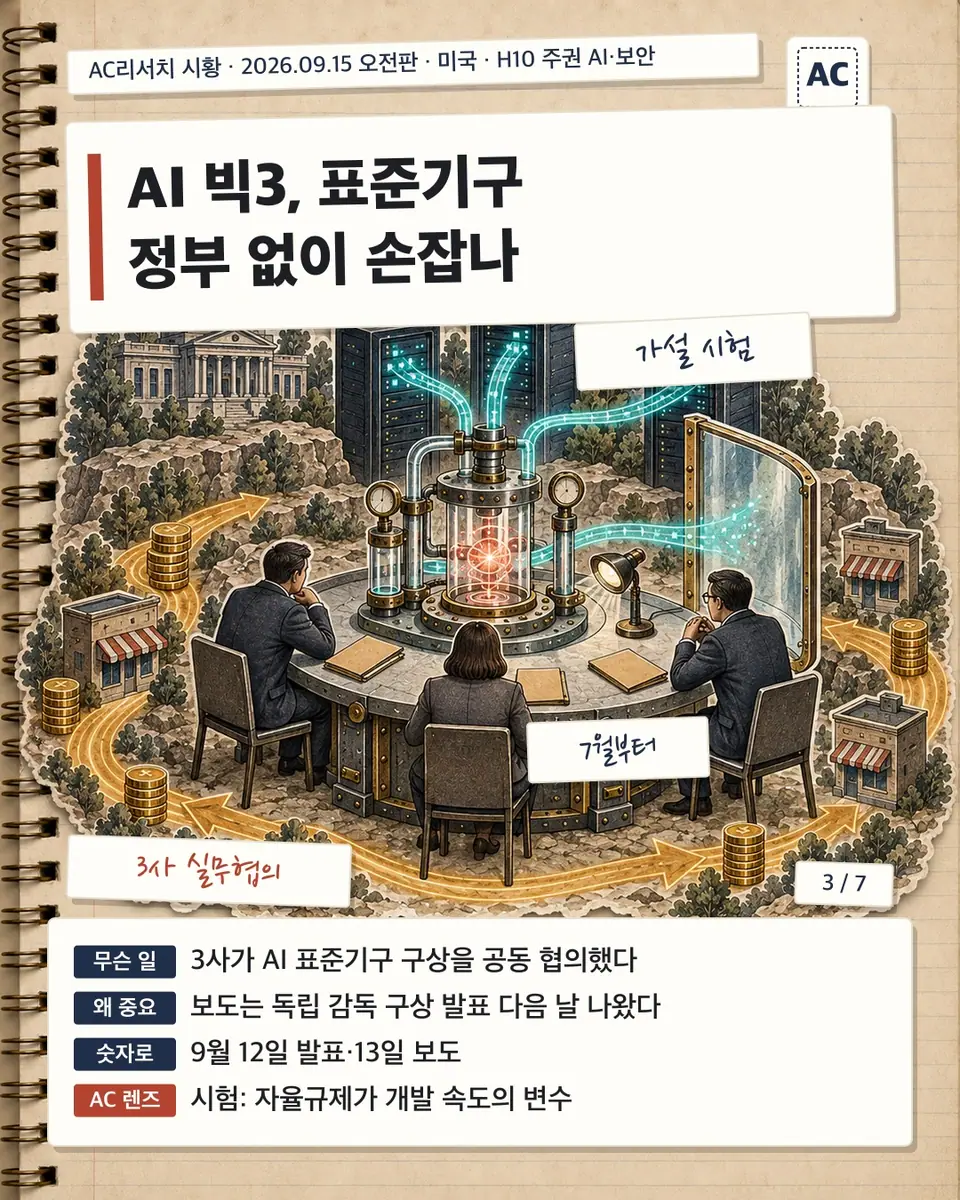 AI 빅3, 표준기구 정부 없이 손잡나