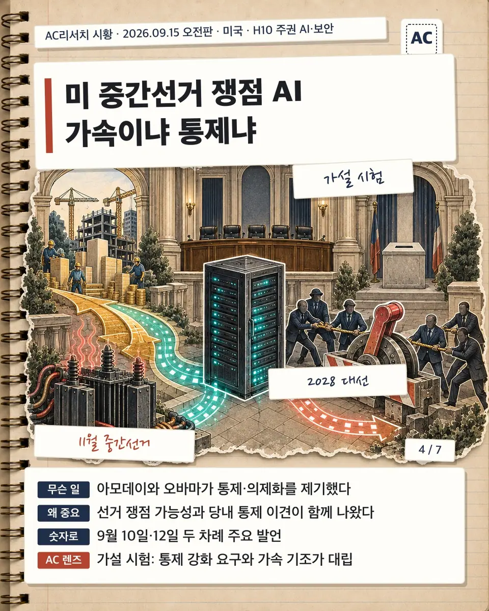 미 중간선거 쟁점 AI 가속이냐 통제냐