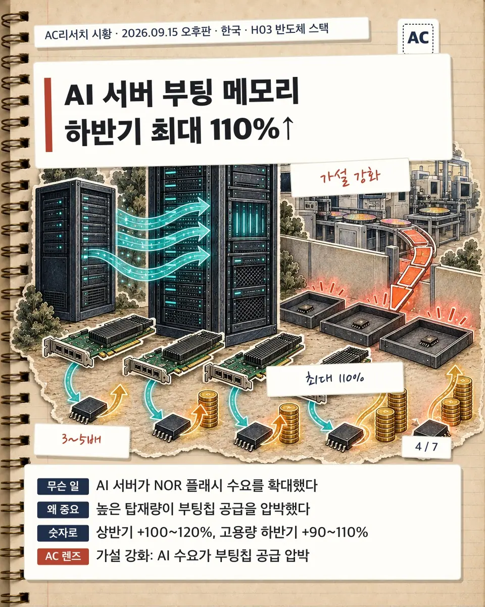 AI 서버 부팅 메모리 하반기 최대 110%↑