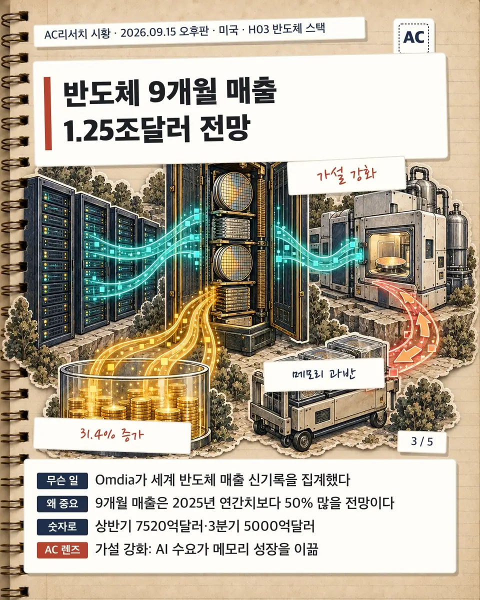 반도체 9개월 매출 1.25조달러 전망