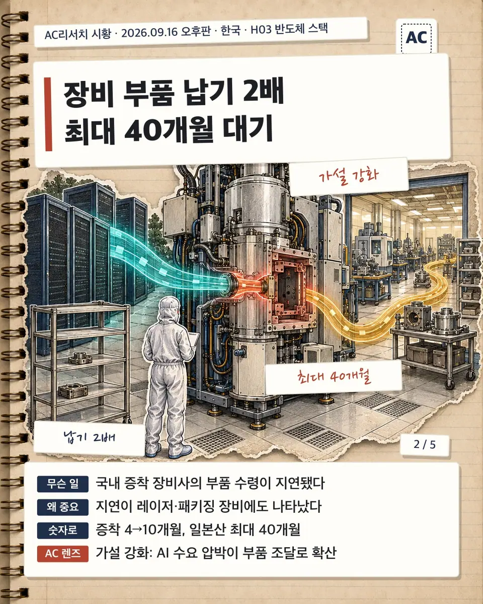 장비 부품 납기 2배 최대 40개월 대기