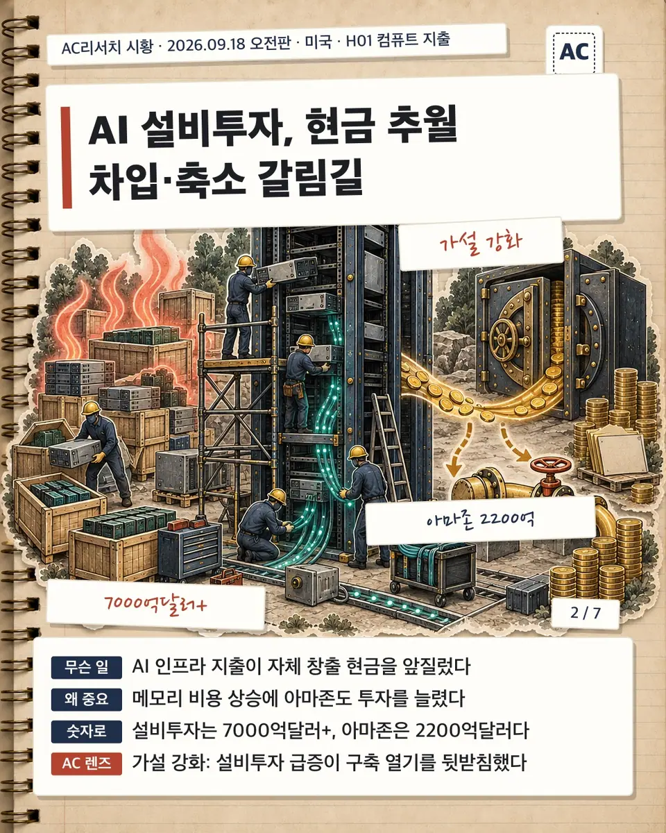 AI 설비투자, 현금 추월 차입·축소 갈림길