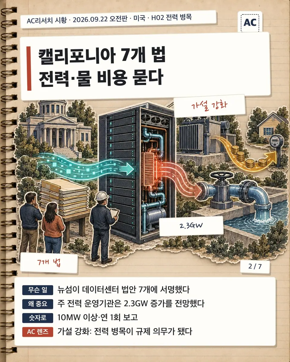 캘리포니아 7개 법 전력·물 비용 묻다