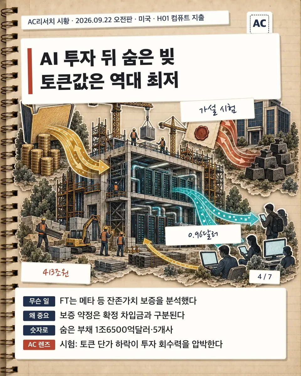 AI 투자 뒤 숨은 빚 토큰값은 역대 최저