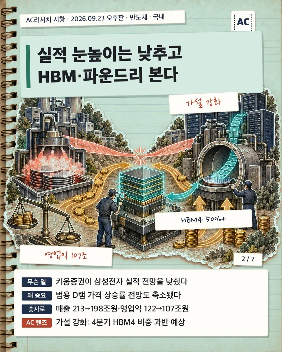 실적 눈높이는 낮추고 HBM·파운드리 본다