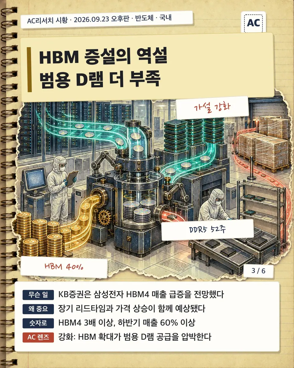 HBM 증설의 역설 범용 D램 더 부족