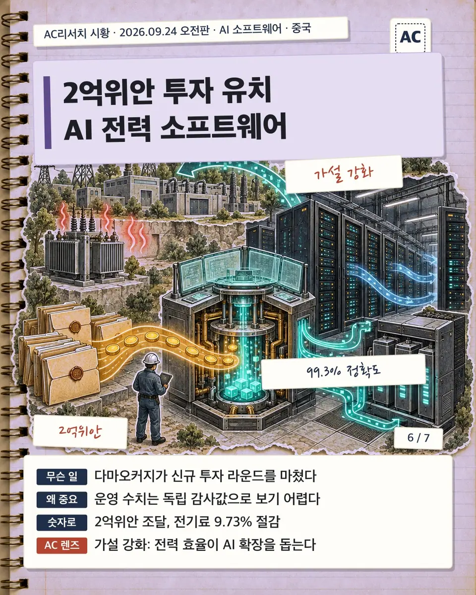 2억위안 투자 유치 AI 전력 소프트웨어