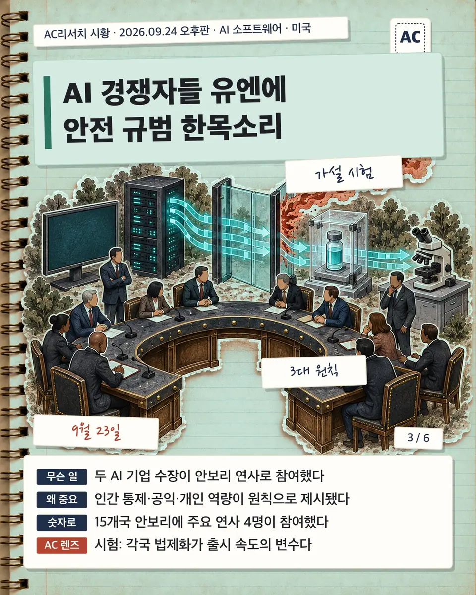 AI 경쟁자들 유엔에 안전 규범 한목소리
