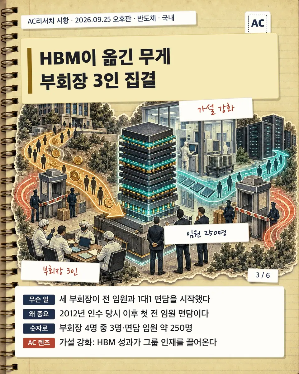 HBM이 옮긴 무게 부회장 3인 집결