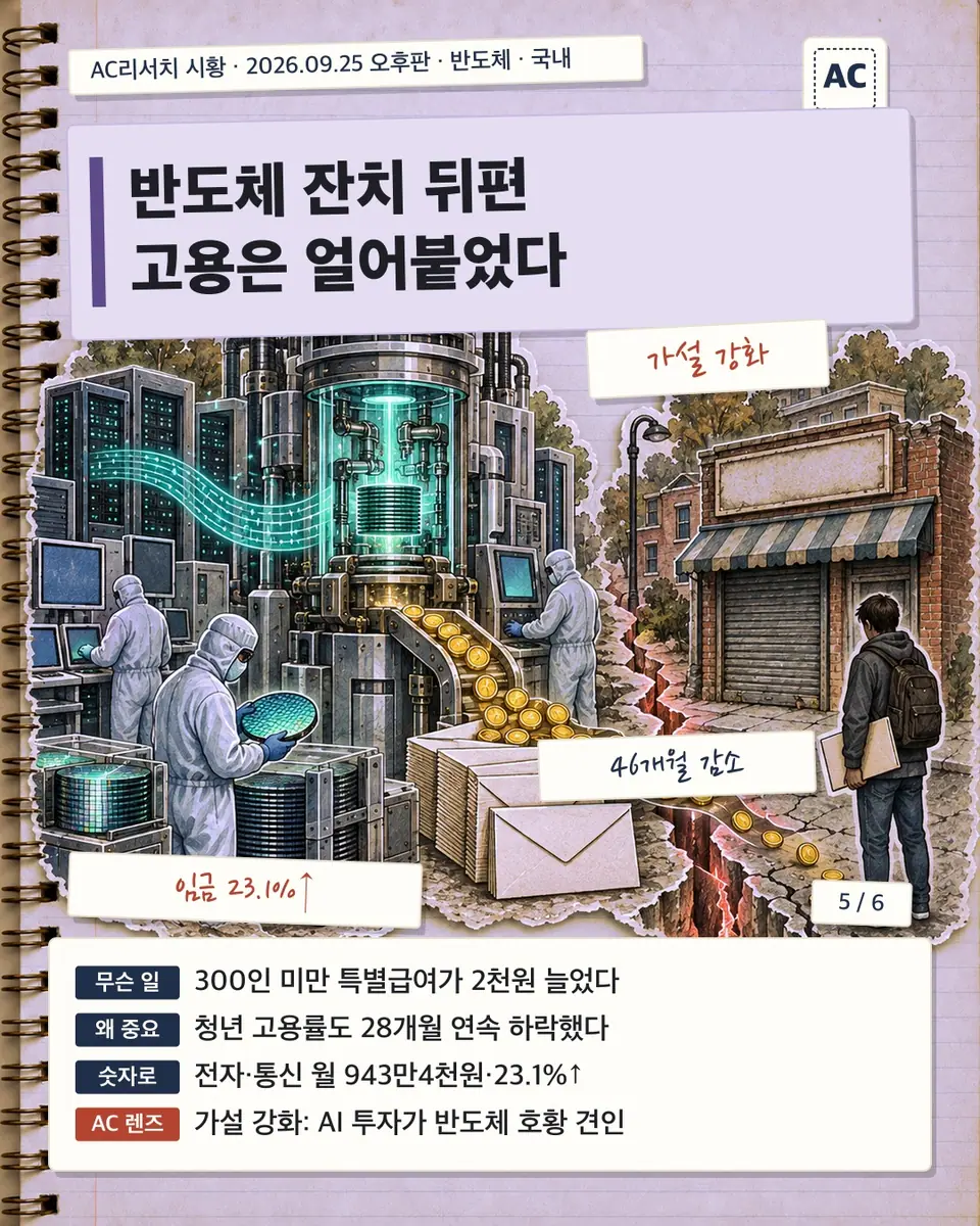 반도체 잔치 뒤편 고용은 얼어붙었다