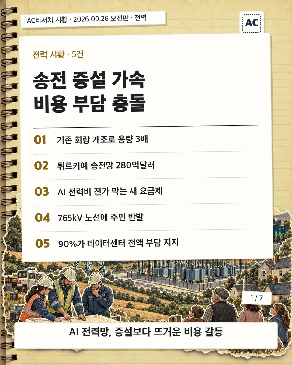 표지 · 송전 증설 가속 비용 부담 충돌