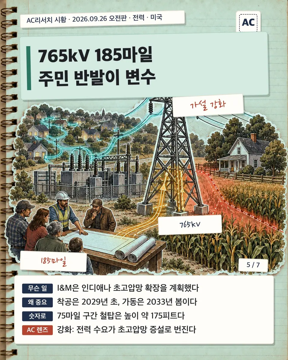765kV 185마일 주민 반발이 변수