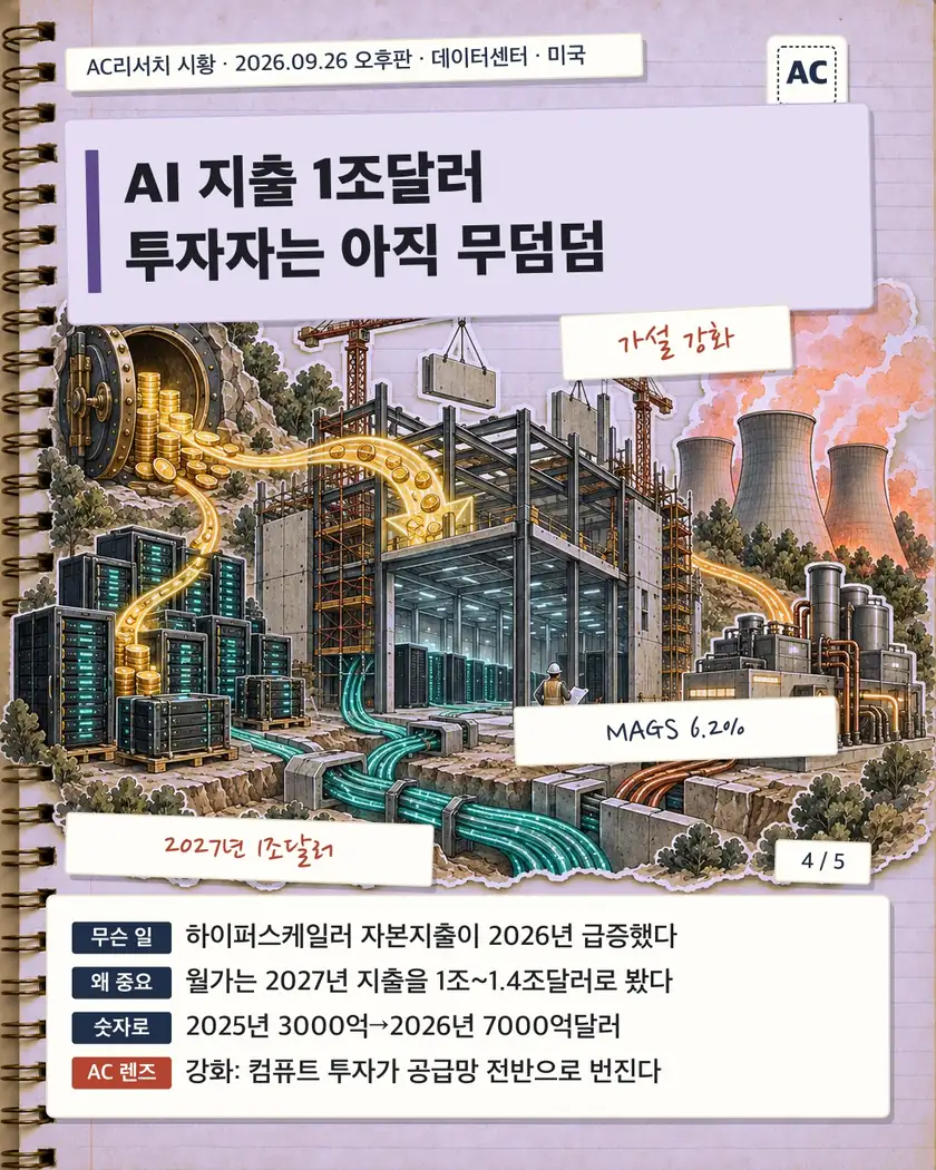 AI 지출 1조달러 투자자는 아직 무덤덤