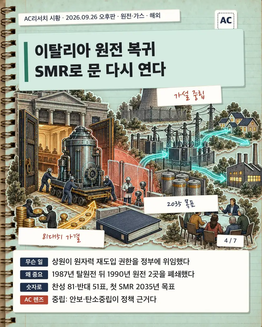 이탈리아 원전 복귀 SMR로 문 다시 연다