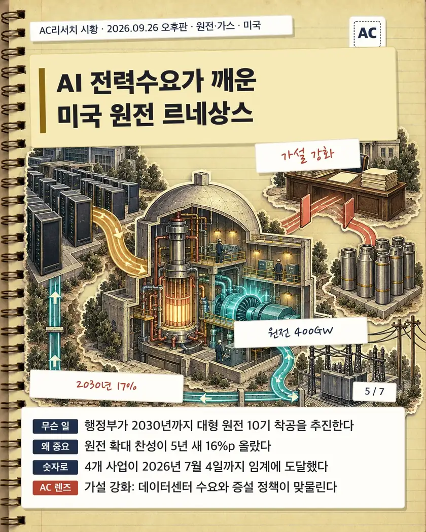 AI 전력수요가 깨운 미국 원전 르네상스