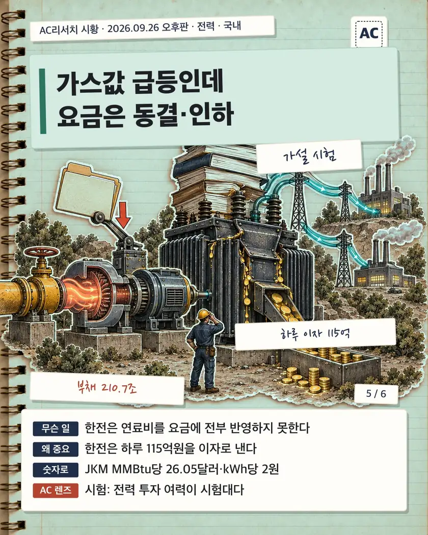 가스값 급등인데 요금은 동결·인하