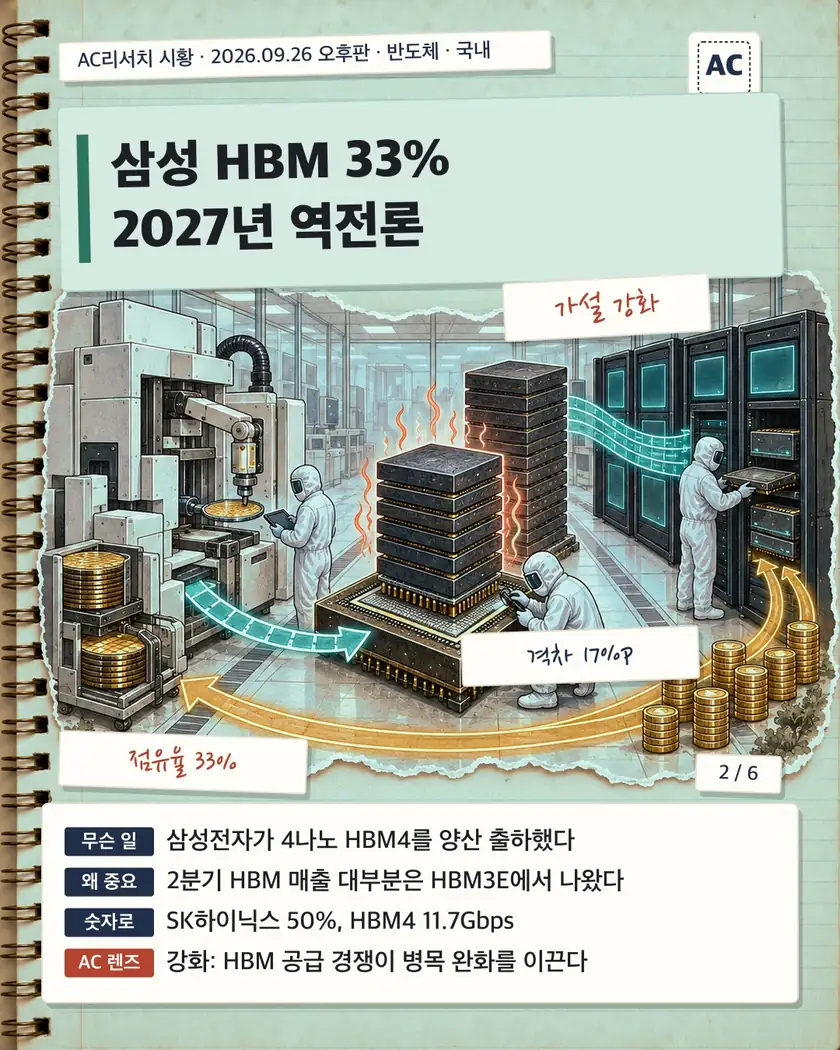 삼성 HBM 33% 2027년 역전론