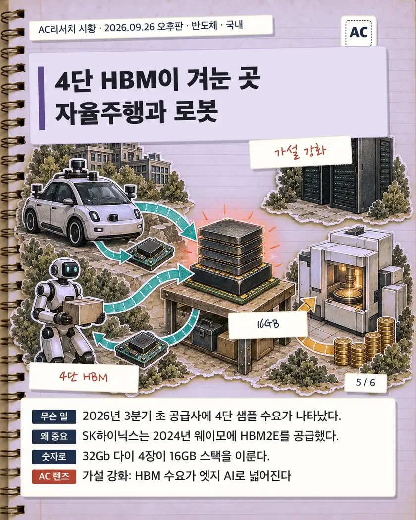 4단 HBM이 겨눈 곳 자율주행과 로봇
