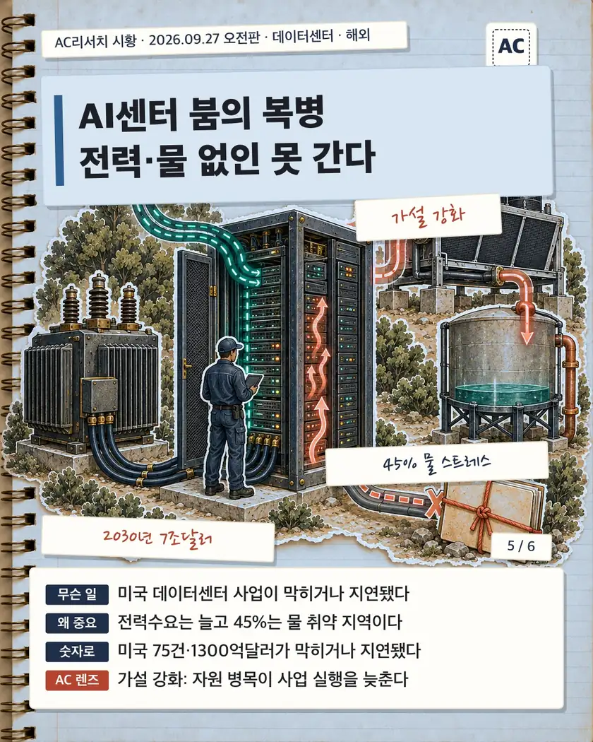 AI센터 붐의 복병 전력·물 없인 못 간다