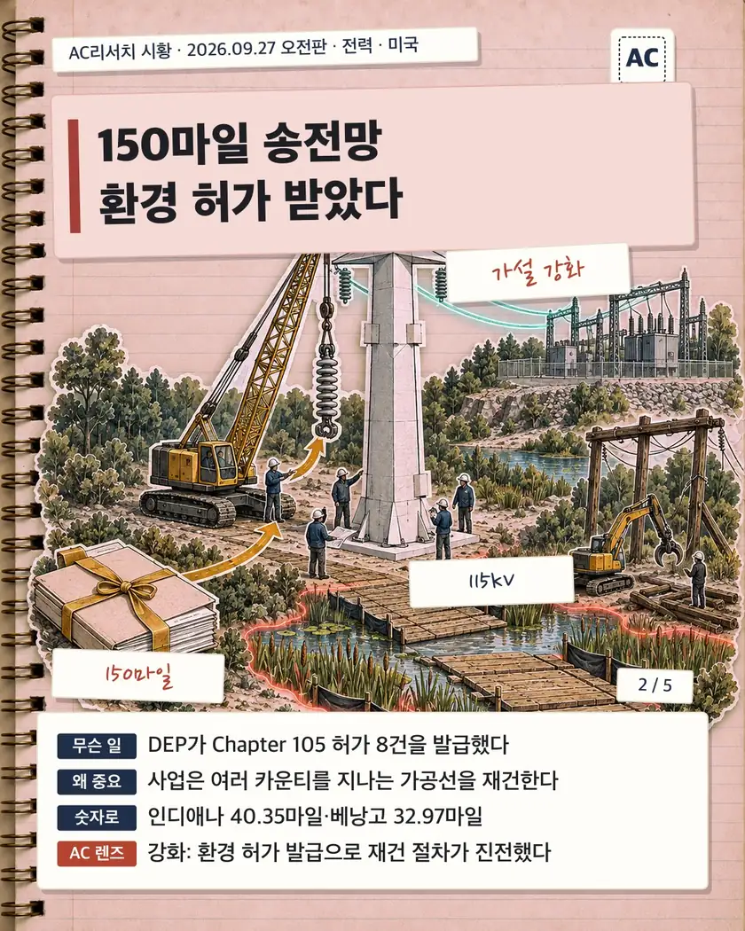 150마일 송전망 환경 허가 받았다