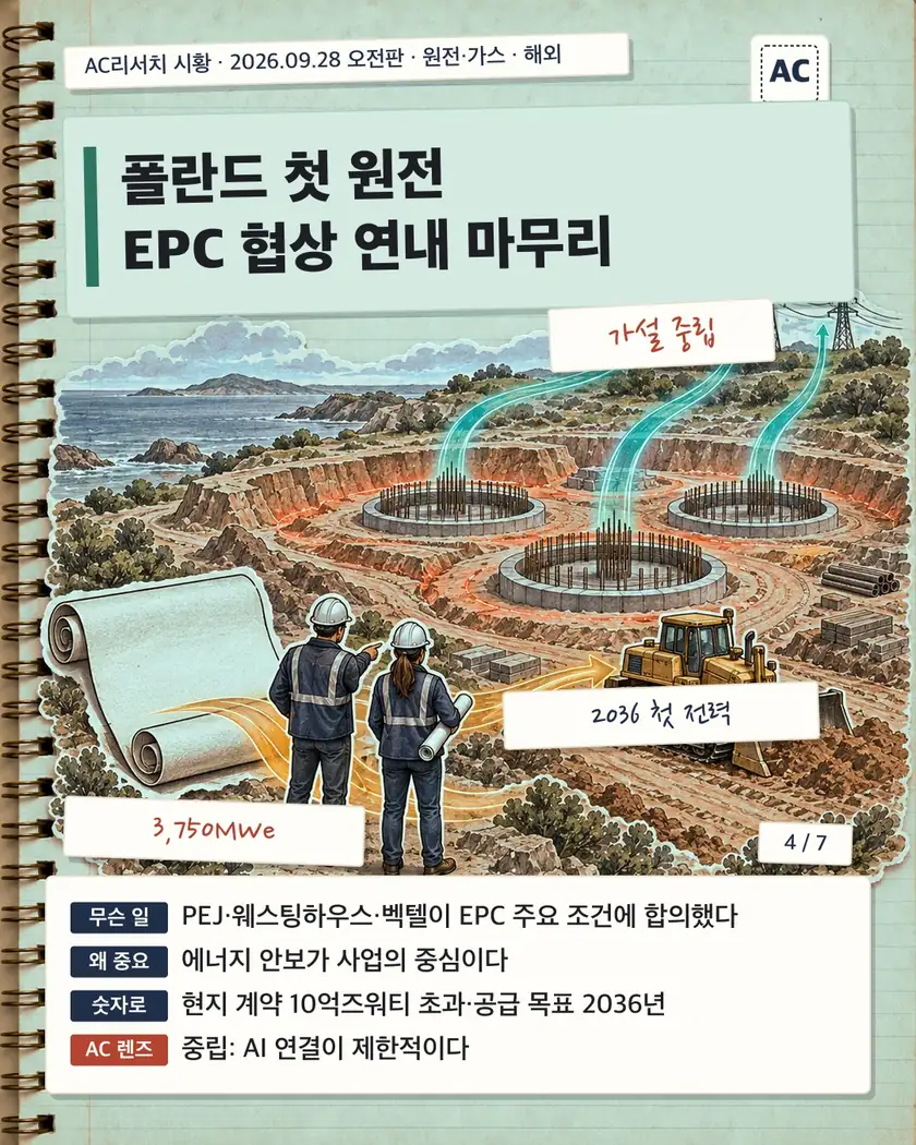 폴란드 첫 원전 EPC 협상 연내 마무리