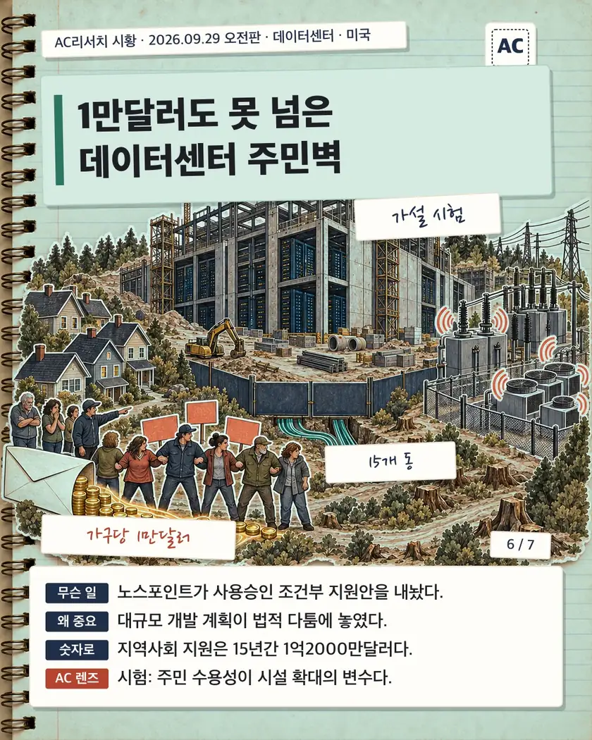 1만달러도 못 넘은 데이터센터 주민벽