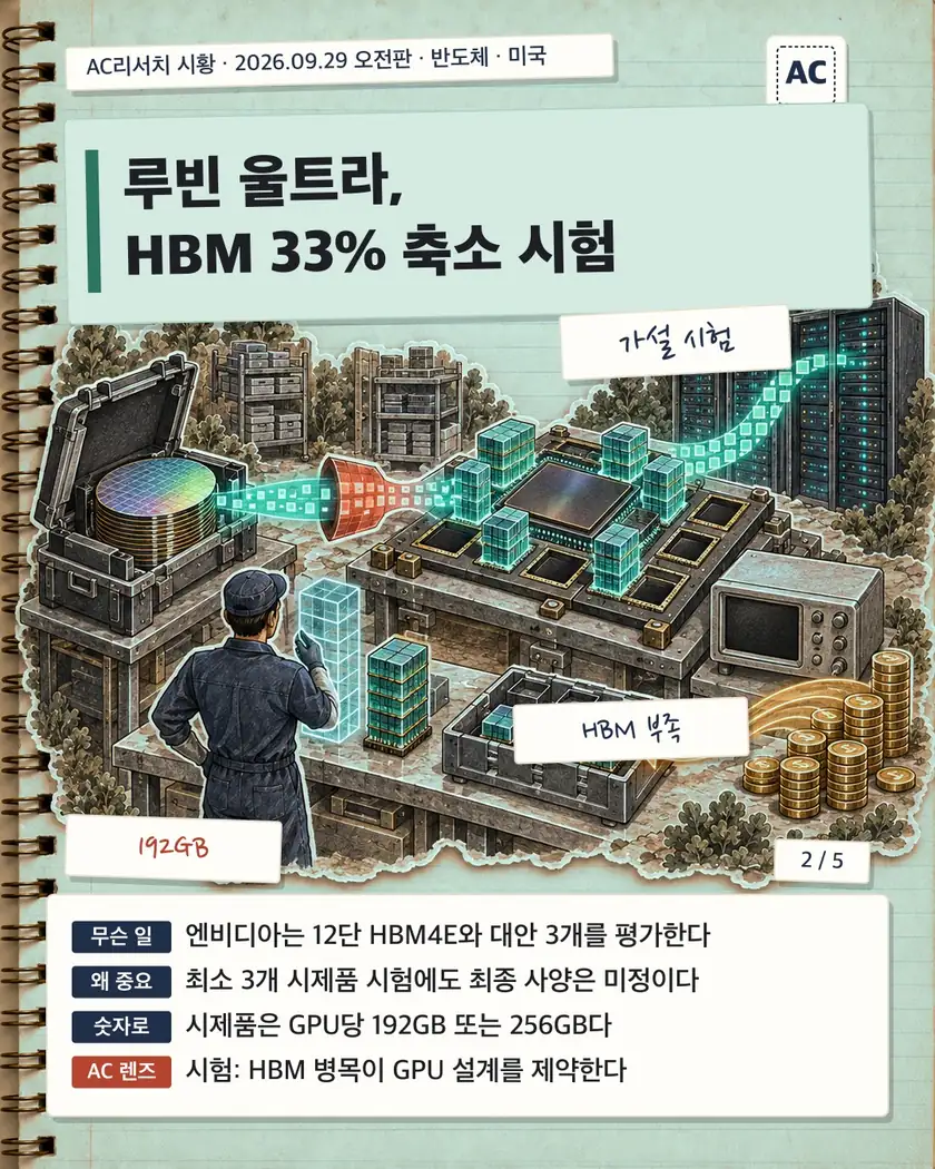 루빈 울트라, HBM 33% 축소 시험