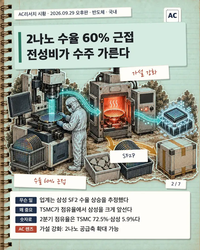 2나노 수율 60% 근접 전성비가 수주 가른다