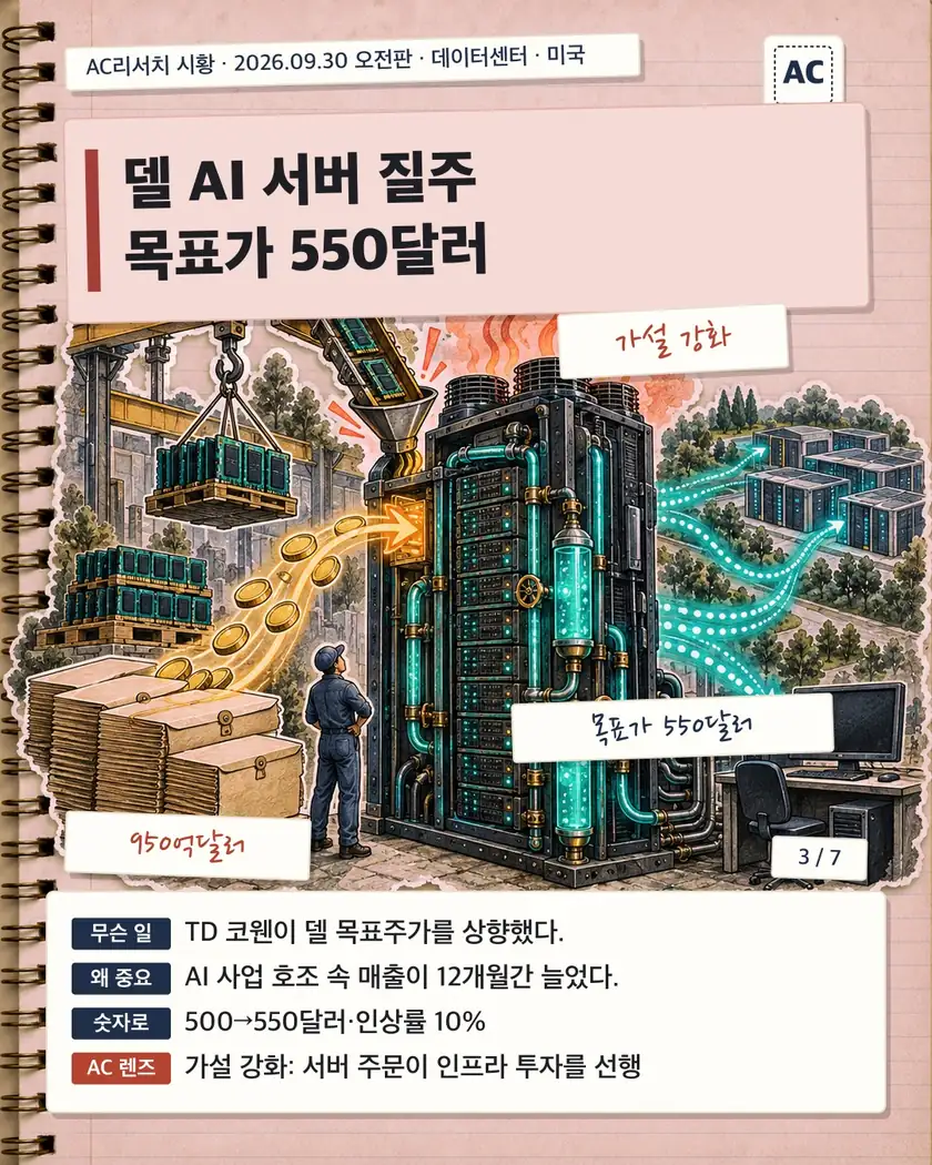 델 AI 서버 질주 목표가 550달러
