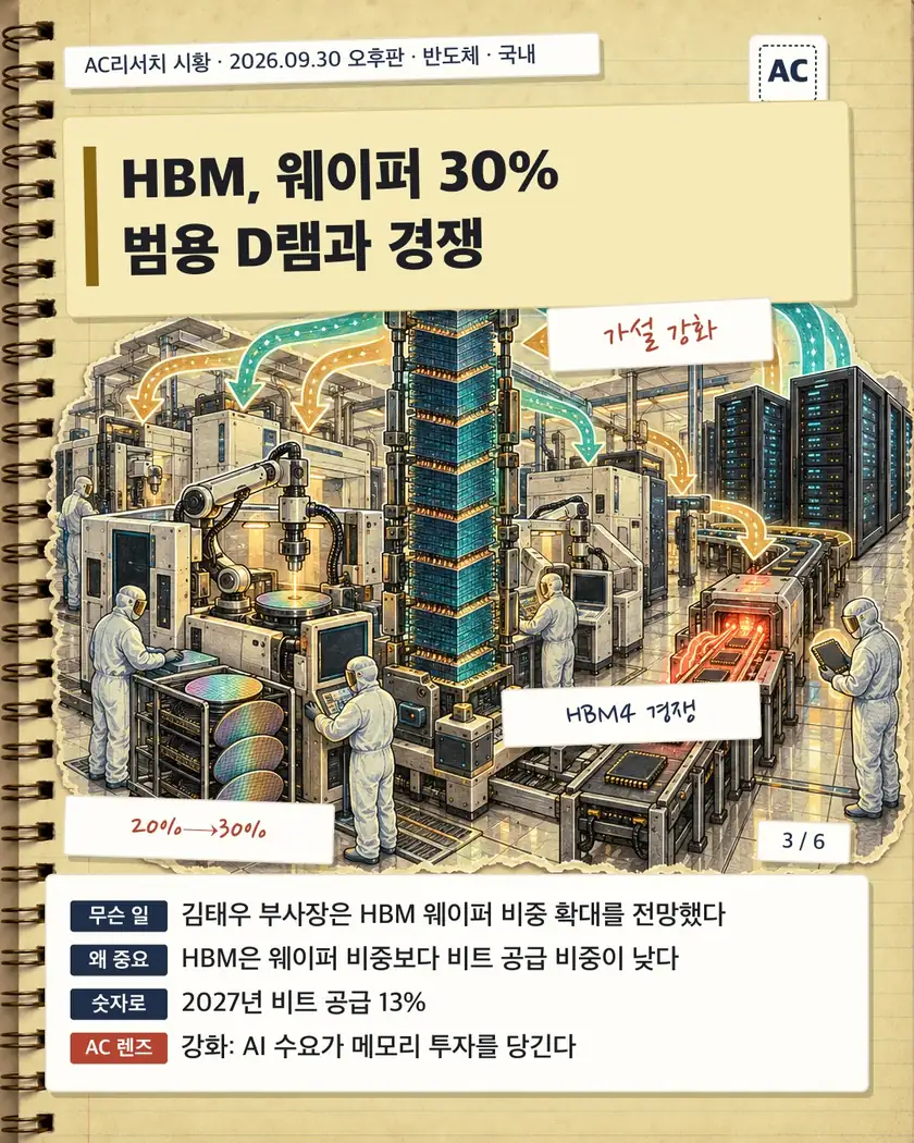 HBM, 웨이퍼 30% 범용 D램과 경쟁