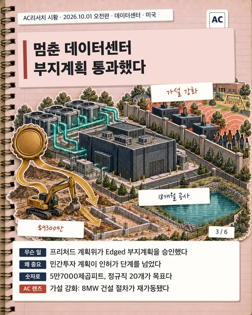 멈춘 데이터센터 부지계획 통과했다