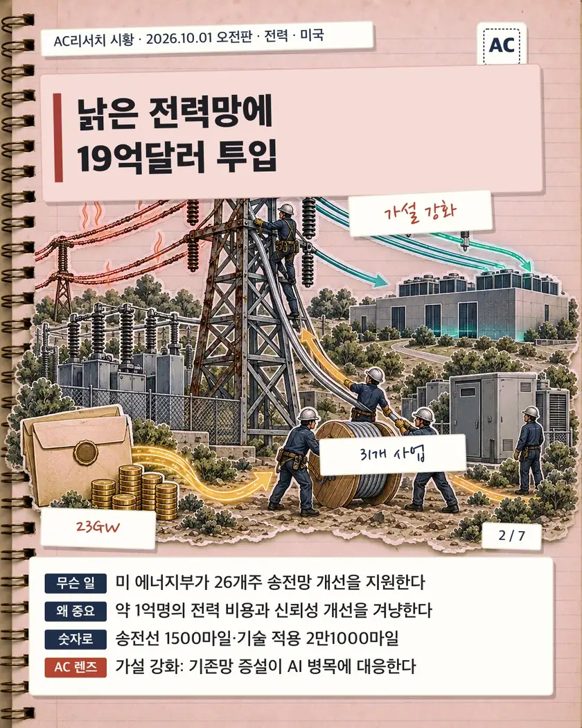 낡은 전력망에 19억달러 투입