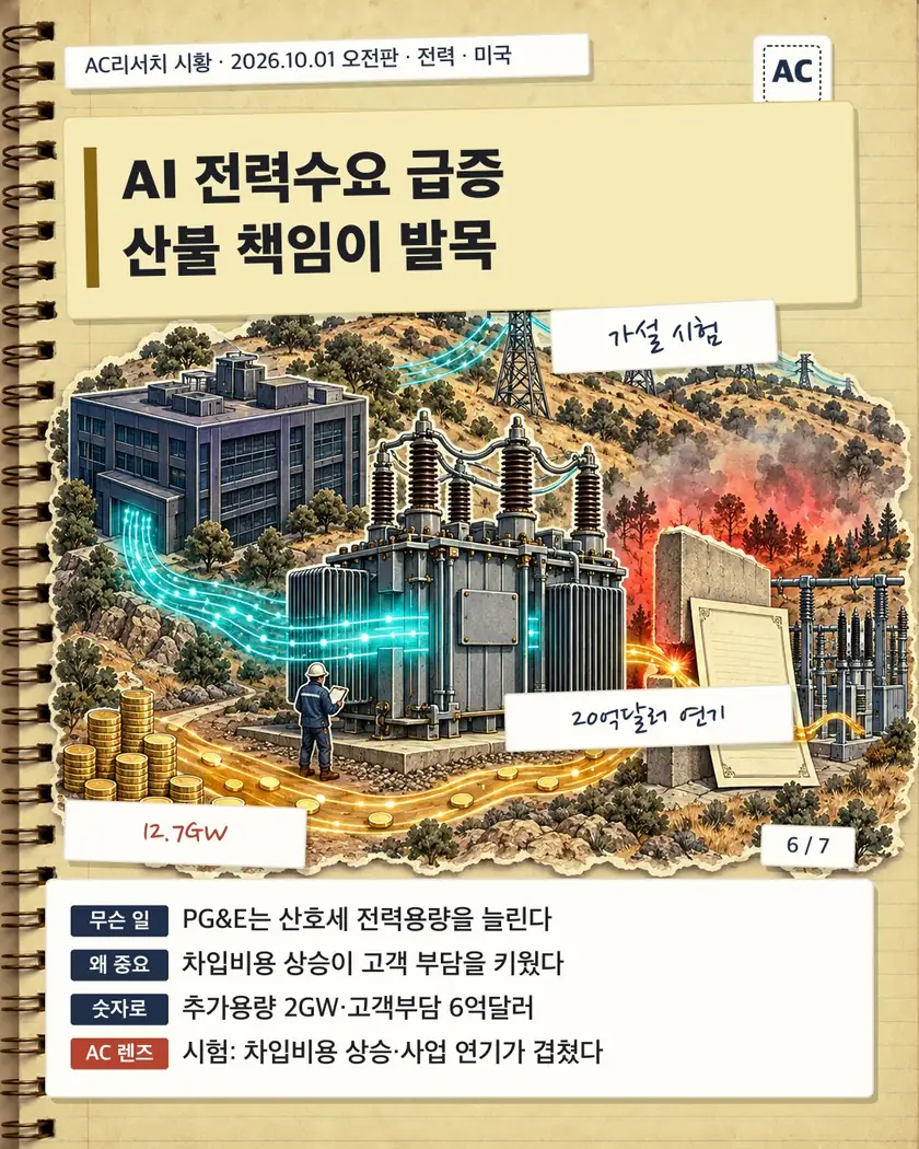 AI 전력수요 급증 산불 책임이 발목