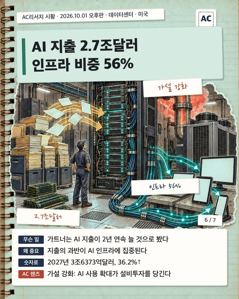 AI 지출 2.7조달러 인프라 비중 56%